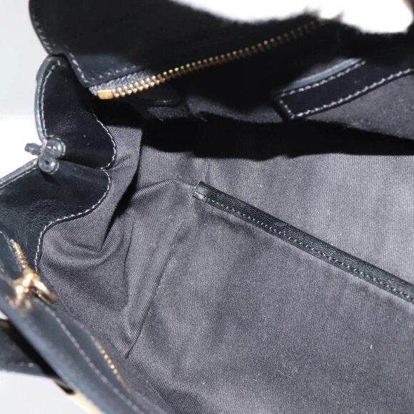 Chloe Little Alice Hand Bag Leather 2way Pink Black Auth am8634 - Picture 10 of 15